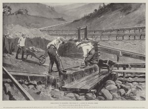 Van Euston naar Klondike, de afrekening, een scène aan Bonanza Creek door Arthur David McCormick